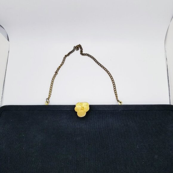 60s Vintage Extra Long Black Gaberdine Clutch - Picture 5 of 5